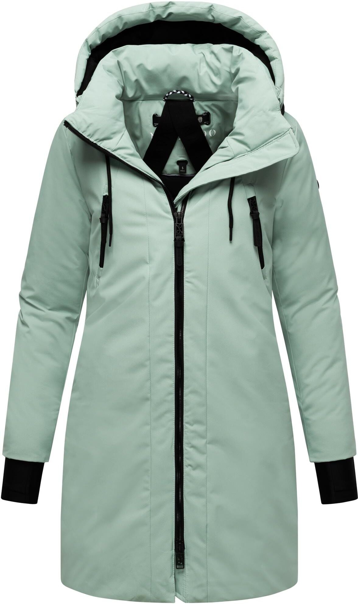 Wintermantel NAVAHOO "Winterzart 14", Damen, Gr. L (40), grün (rauchmint), Obermaterial: 100% Polyester. Innenfutter 1: 100% Polyester. Innenfutter 2: 100% Polyester. Wattierung: 100% Polyester. Ärmelfutter: 100% Polyester, figurumspielend ca. Mitte Obers