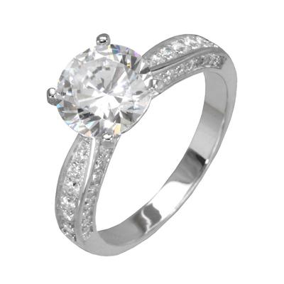 Fingerring FIRETTI "Schmuck Geschenk Silber 925 Silberring Verlobung Solitär" Gr. 16, silber (silberfarben), Fingerringe, Damen, 16, Silber 925 (Sterlingsilber), 3mm, Fingerring, mit Zirkonia (synth.)