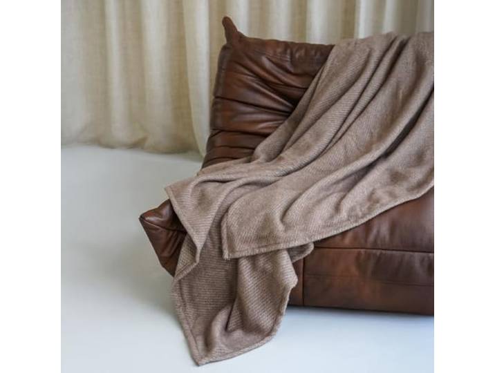 DROUAULT Plaid Coton et mérinos - Marron