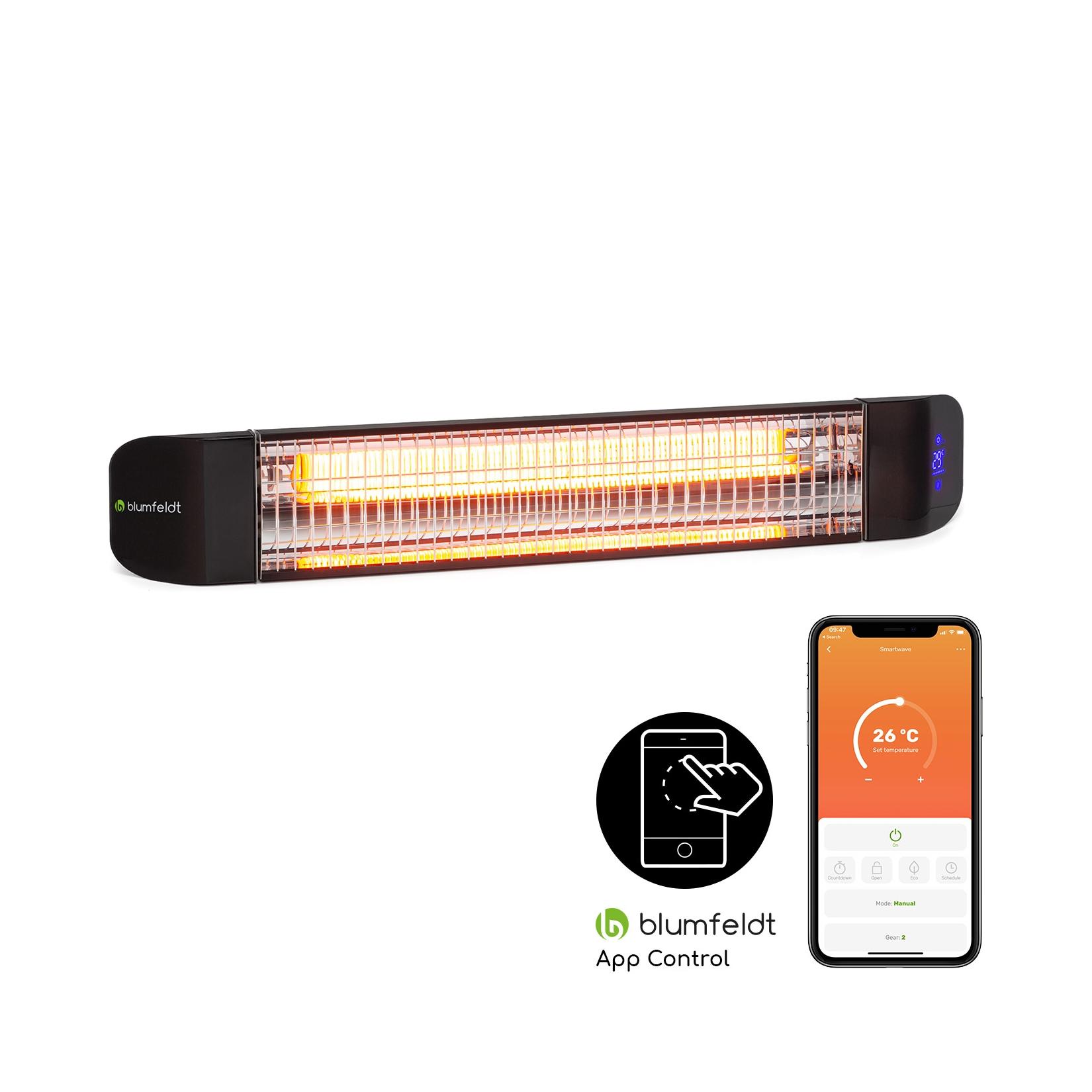 Smartwave Infrarot-Heizstrahler Carbonröhre 2400W WiFi Appsteuerung