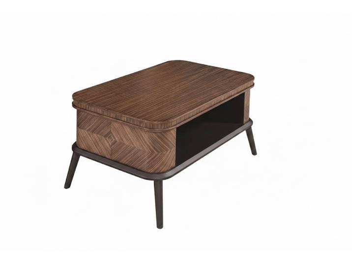 JVmoebel Couchtisch Couchtisch Minimalistischer Stil Holzrahmen Abgerundete Ecken Braune