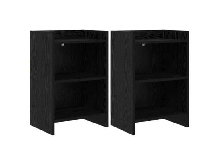 Favemtsl Nachttische 2er Set Schwarze Eiche 40x30x60 cm Holzwerkstoff Kompakter Nachtschrank fürs Schlafzimmer mit offenem Fach, pflegeleichter Oberfläche und 2er Set Lieferumfang.