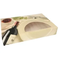 Papstar 80 Stück Catering-Kartons 8 x 46 x 31 cm  Burgund  mit Sichtfenster, einteilig