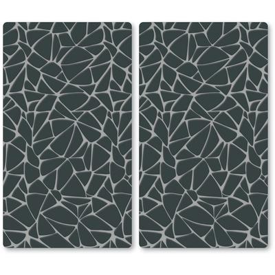 Schneide- und Abdeckplatte KESPER "Herdabdeckplatte, Motiv: Mosaik", grau, B:28,5cm H:0,4cm L:50cm, ESG-Sicherheitsglas, Herdabdeckplatten, zum Schneiden und Abdecken