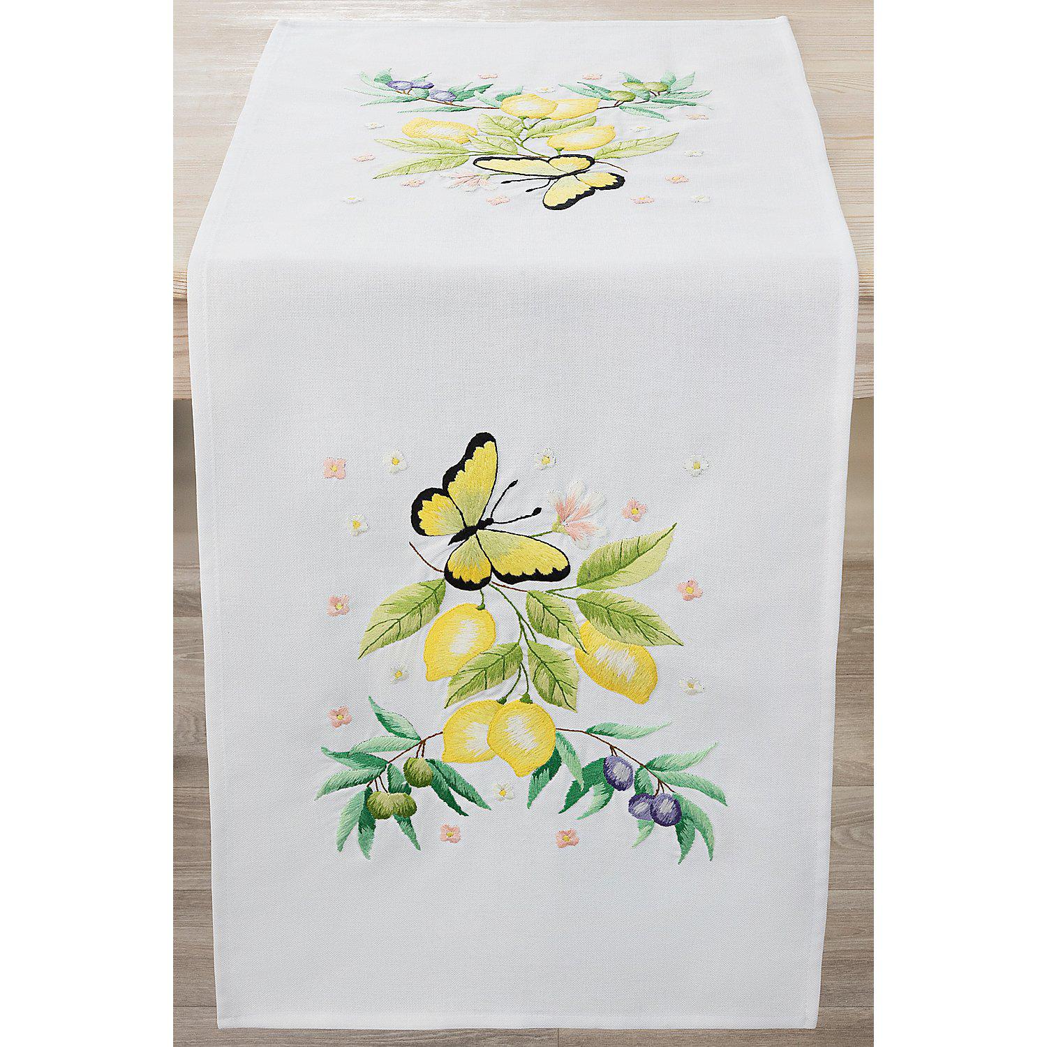 Stickläufer "Zitronen & Schmetterling"