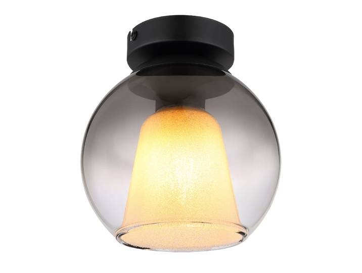 Plafonnier métal noir mat, 19cm
