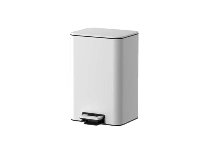 YUHANXINHESHE Haushalt Edelstahl Mülleimer Wohnzimmer Schlafzimmer Büro Altpapierkorb Mit Abdeckung(White,Medium)