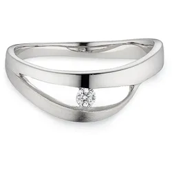 Silberring BRUNO BANANI "Schmuck Geschenk" Gr. 56, silberfarben, kristallweiß, Fingerringe, Damen, 56, Silber 925 (Sterlingsilber), 2mm, Silberring, mit Zirkonia (synth.)