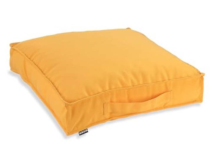 H.O.C.K. Outdoor Classic Uni Matratzenkissen – Wasserabweisendes Bodenkissen mit Tragegriff – Sitzkissen mit Fleckschutz & Lichtechtheit – Made in Germany (50x50x10cm, gelb)