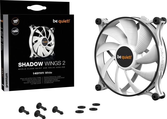 be quiet! Lüfter Shadow Wings 2 PWM - 140mm 900U/Min weiß