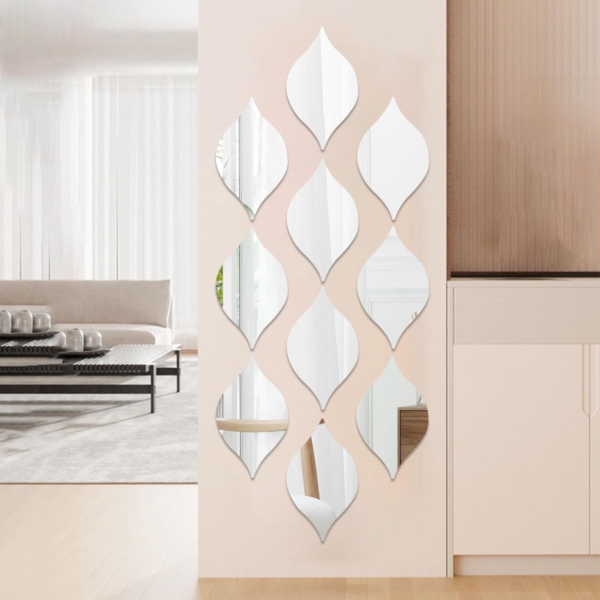 Merkloze Decoratieve Acryl Spiegel Muurstickers Set voor Wanddecoratie