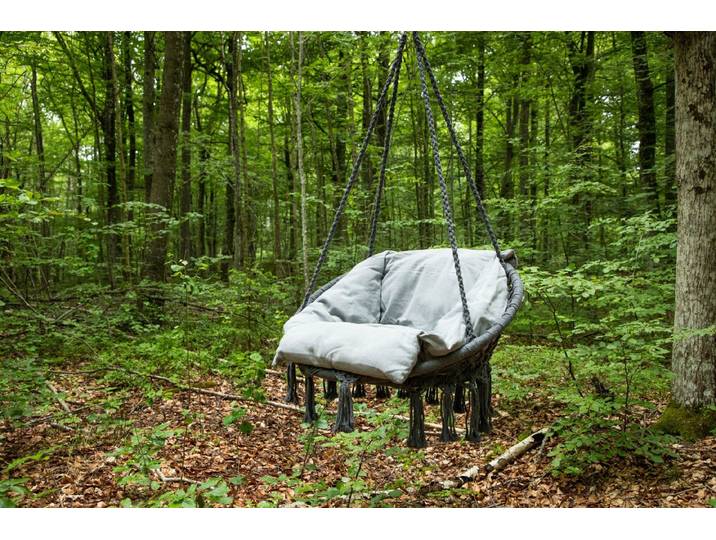Garten Hängesessel Vera - aus Polyester in Weiß oder Grau - Grau - Luxusbetten24