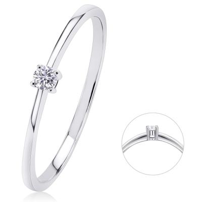 Diamantring ONE ELEMENT "0,05 ct Diamant Brillant Ring aus 585 Weißgold" Gr. 58, silber, Fingerringe, Damen, 58, 0,05 mit Diamant, Diamanten Gold Weißgold 585, Diamanten, Gold, Weißgold 585, Diamantring, Stilvoll zurückhaltend – Diamantakzente mit...