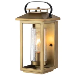 Außenlampe Wandleuchte Wandlampe Balkonleuchte Messing Glas IP44 E27 H 35,5 cm