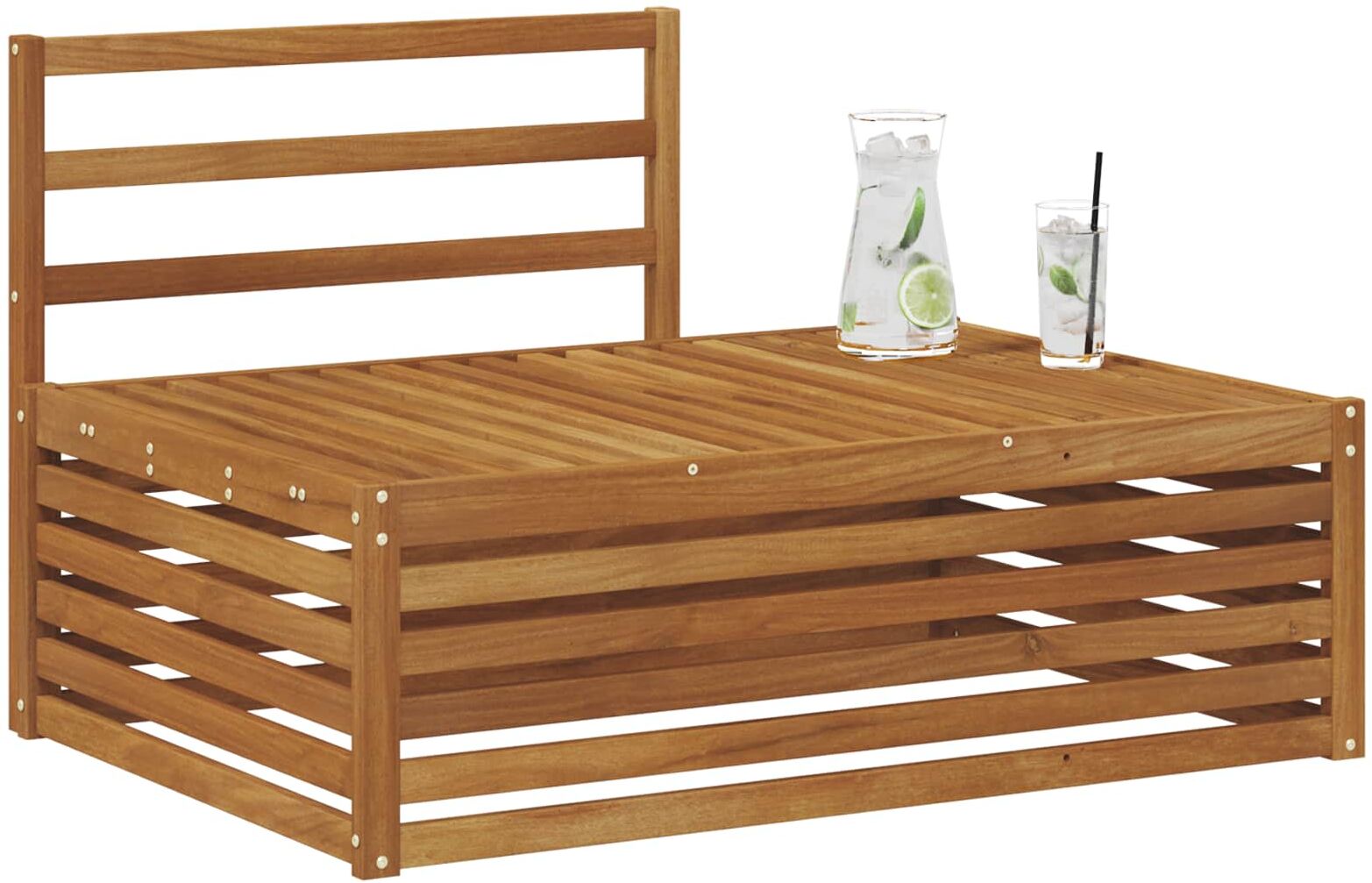 vidaXL Outdoor End sofa Naturel 115 x 83 x 73 cm Bois d'Acacia Massif