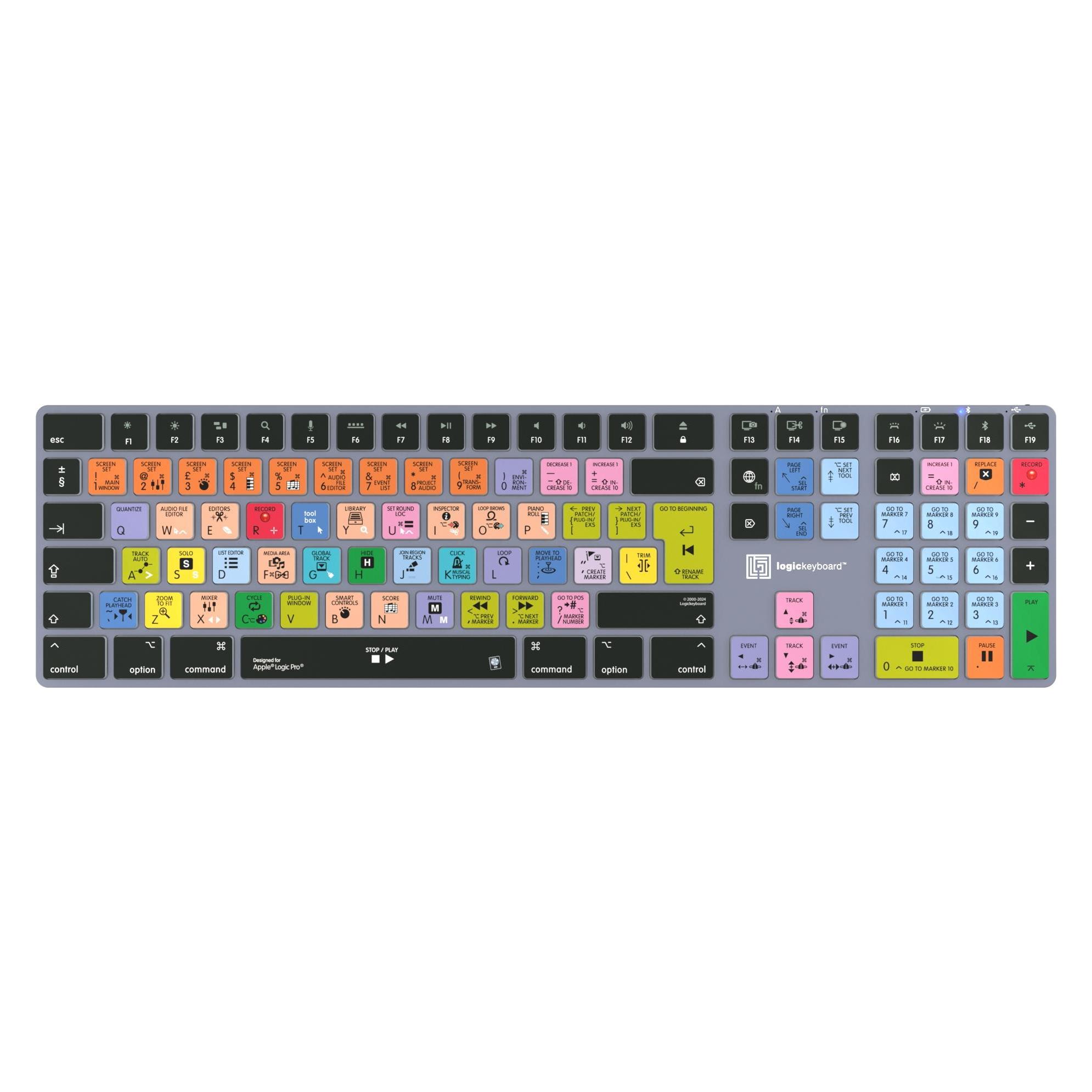 Logickeyboard Apple Logic Pro X2 Titan DE (Mac) (DE, Kabelgebunden, Kabellos) (LKB-LOGXP2-TM-DE)