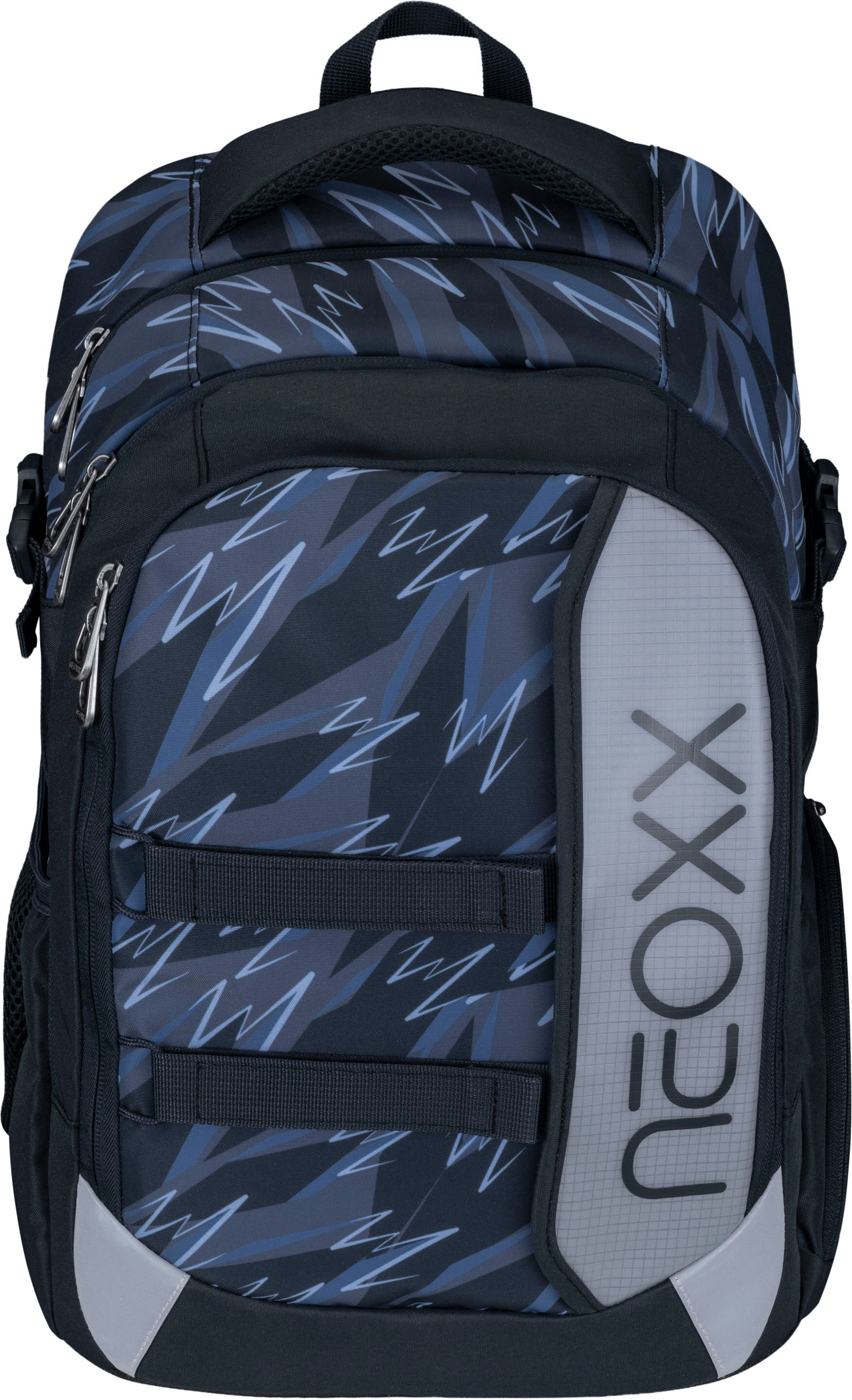 Schulrucksack NEOXX "Active Pro", Kinder, Gr. B/H/T: 31cm x 45,5cm x 24cm, schwarz (stormchaser), Polyester, Rucksäcke Schulrucksack stormchaser B/H/T: 31cm x 45,5cm x 24cm