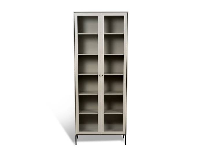Mavis Vitrine Volt 190 cm beige Détails en noir