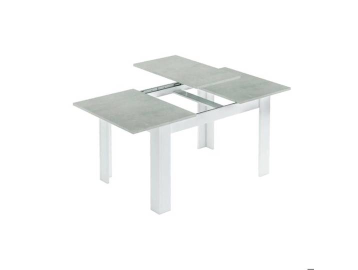 Dmora - Table extensible Suergiu Console extensible pour salle à manger 140/190x90h78 cm Ciment et Blanc