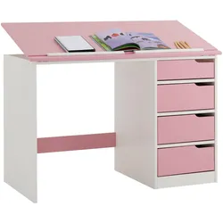 KINDERSCHREIBTISCH EMMA weiß/rosa
