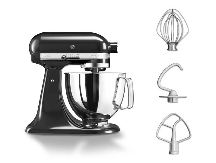 KitchenAid Küchenmaschine »Artisan 5Ksm125« inkl. Fleischwolf und Spritzgebäckvorsatz - schwarz