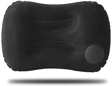 Market Central Inflatable Travel Pillow With Built In Pump Portable Neck Back Support Cushion black