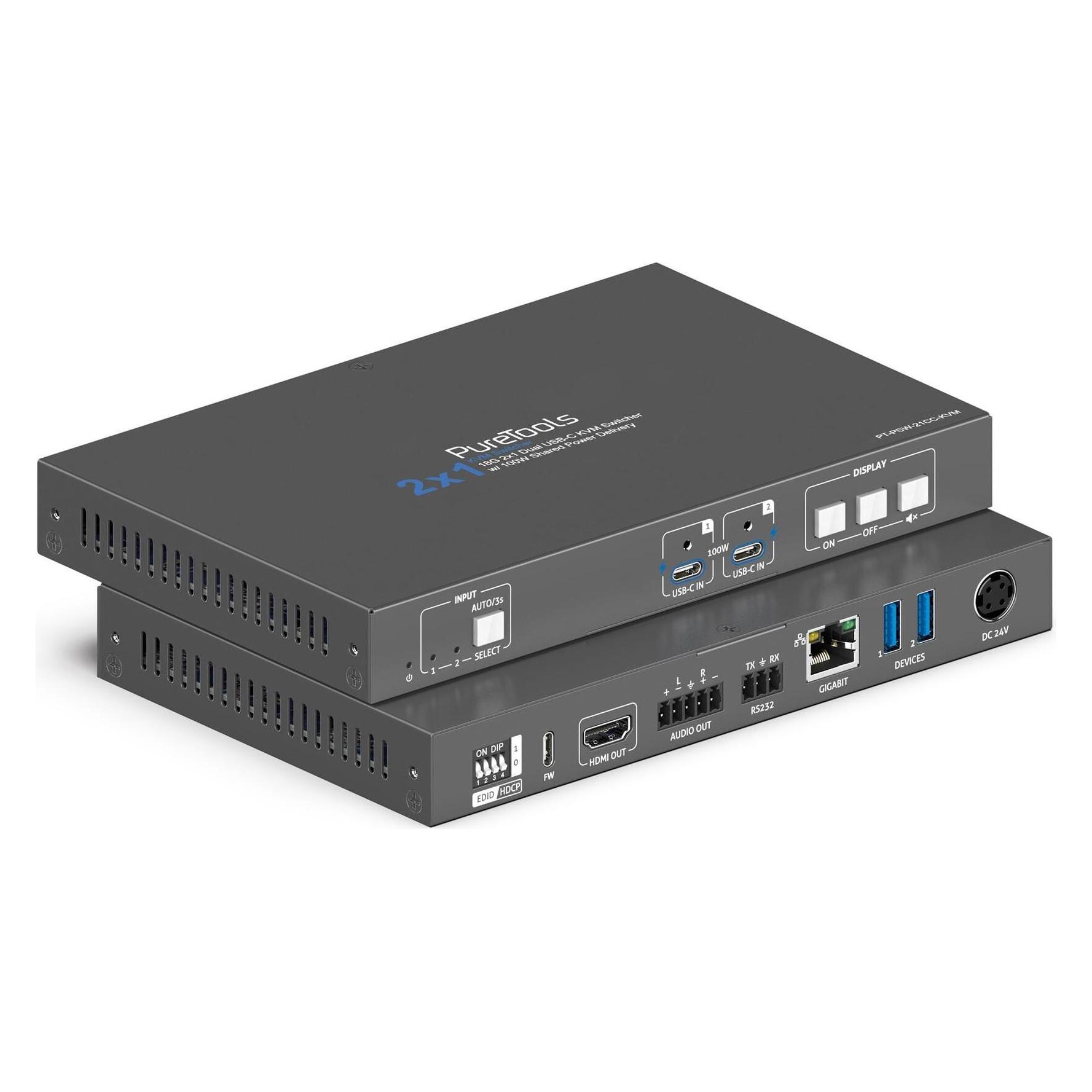 Purelink Switcher PT-PSW-21CC-KVM 4K 60Hz 4:4:4, HDR 10 (PT-PSW-21CC-KVM)