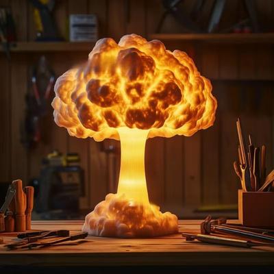 Inspired Finds Atomic Mushroom Cloud Table Lamp Resin Desk Light With USB Power For Home & Office Decor Atomic Mushroom Cloud Table Lamp Resin Desk Light With USB Power For Home & Office Decor