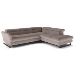 COTTA Ecksofa mit Funktion Haiti Stoff Grau Charcoal