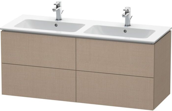 Duravit L-Cube Waschtisch-Unterschrank LC625907575 129x48,1x55cm, 4 Schubkästen, wandhängend, leinen