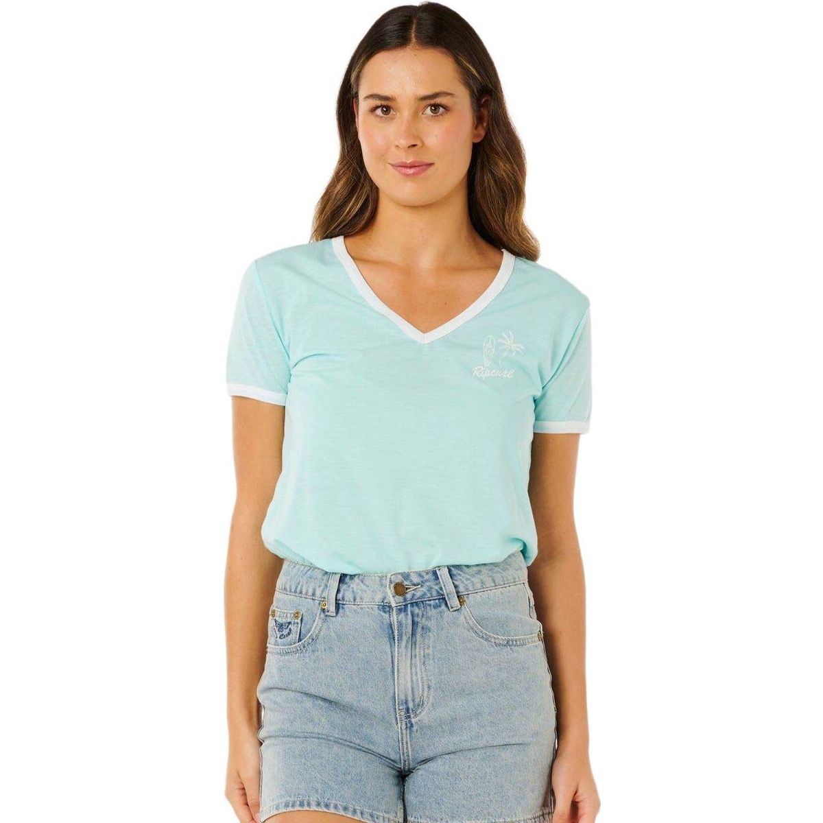 RipCurl Hotel Malibu V-neck light sea blue (2830) 2XS 0MOWTE-2830-2XS
