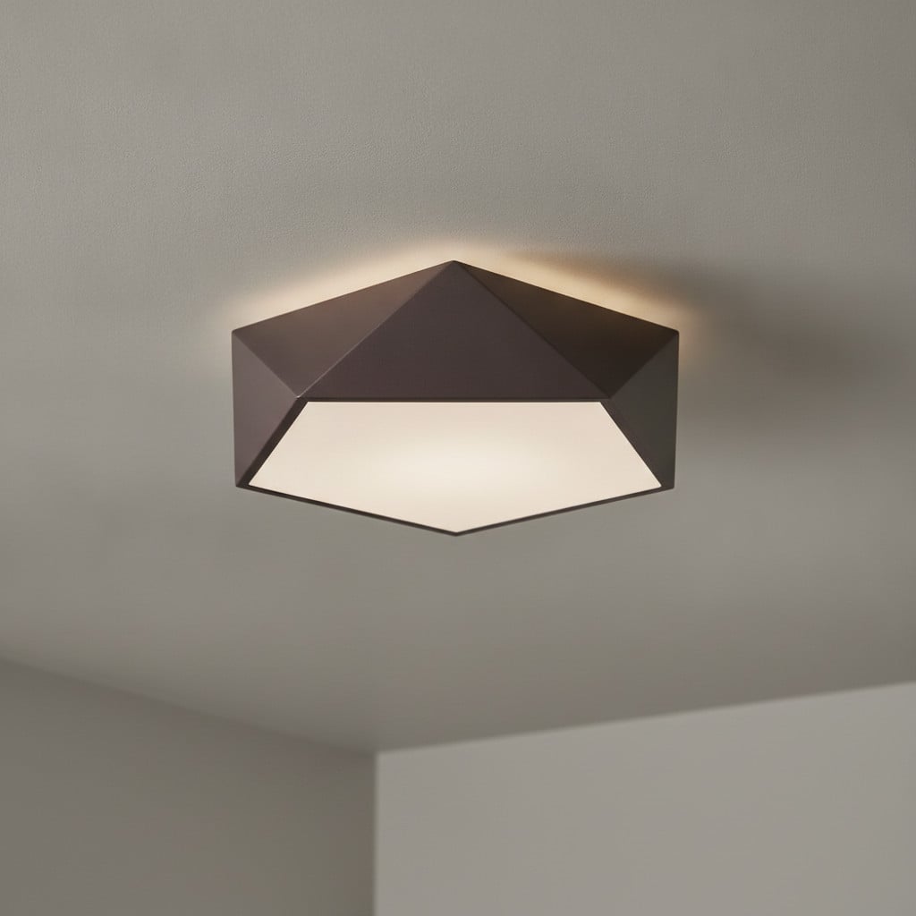 Lyora Design plafondlamp Darius koffie bruin met LED