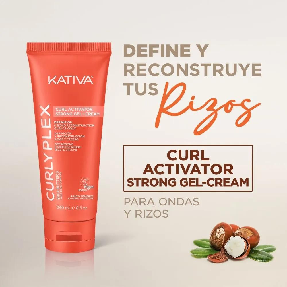 Kativa Curly Plex Curl Activator Strong Gel-Cream Definition and Bond Reconstruction 240mL