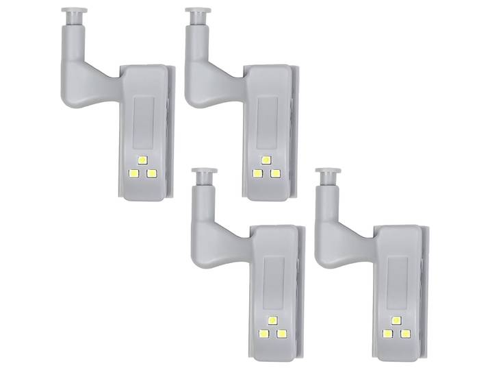 Automatische Schrankscharnier-Beleuchtung, grau, 4-tlg.