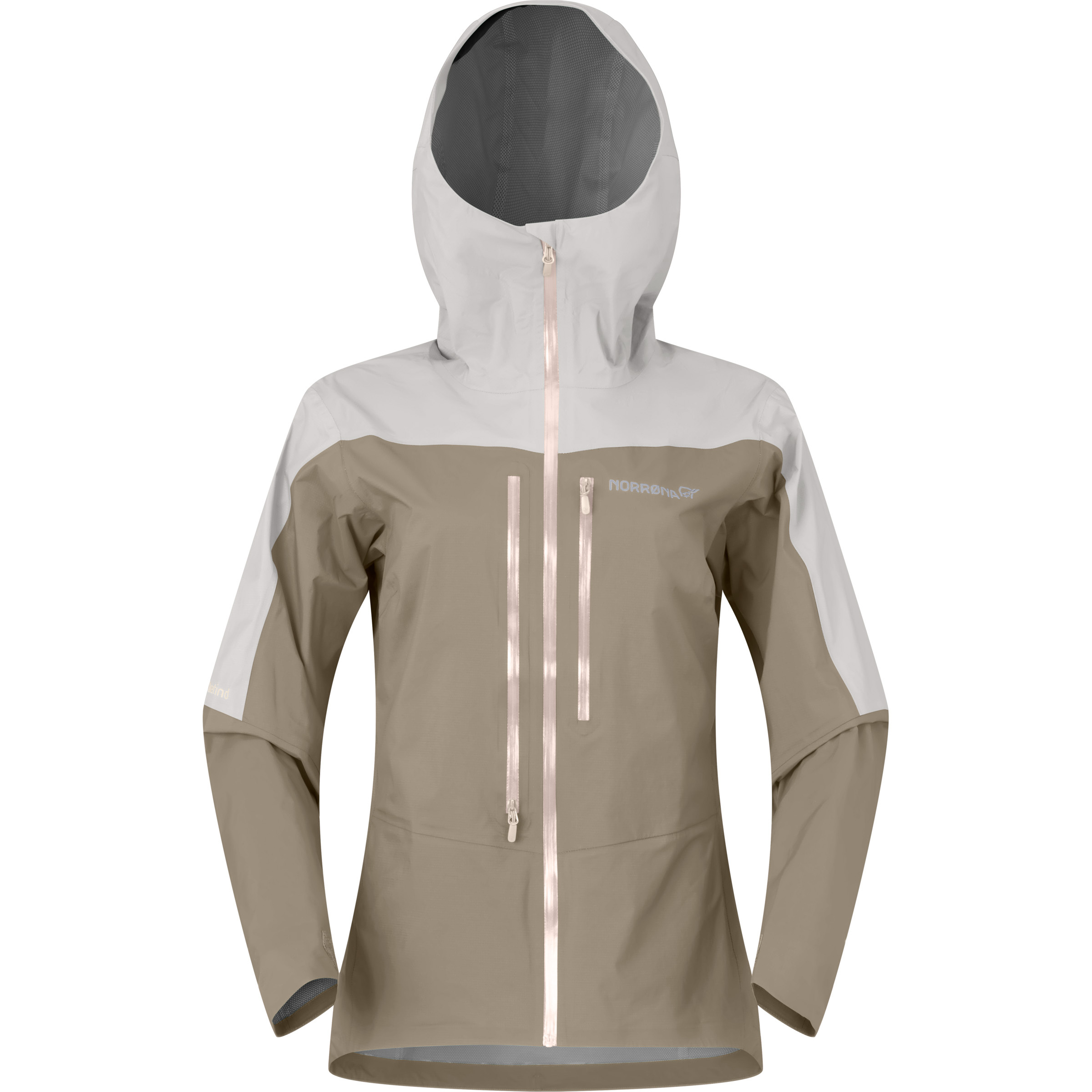 Norrona Falketind Dri1 Damen Regenjacke beige Größe L Trekking Winddicht
