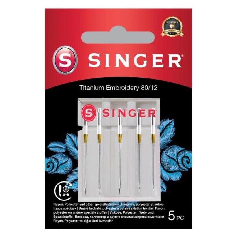 Singer TITANIUM Stick Nähmaschinennadel, 80/12, 5er Pack (33012899)