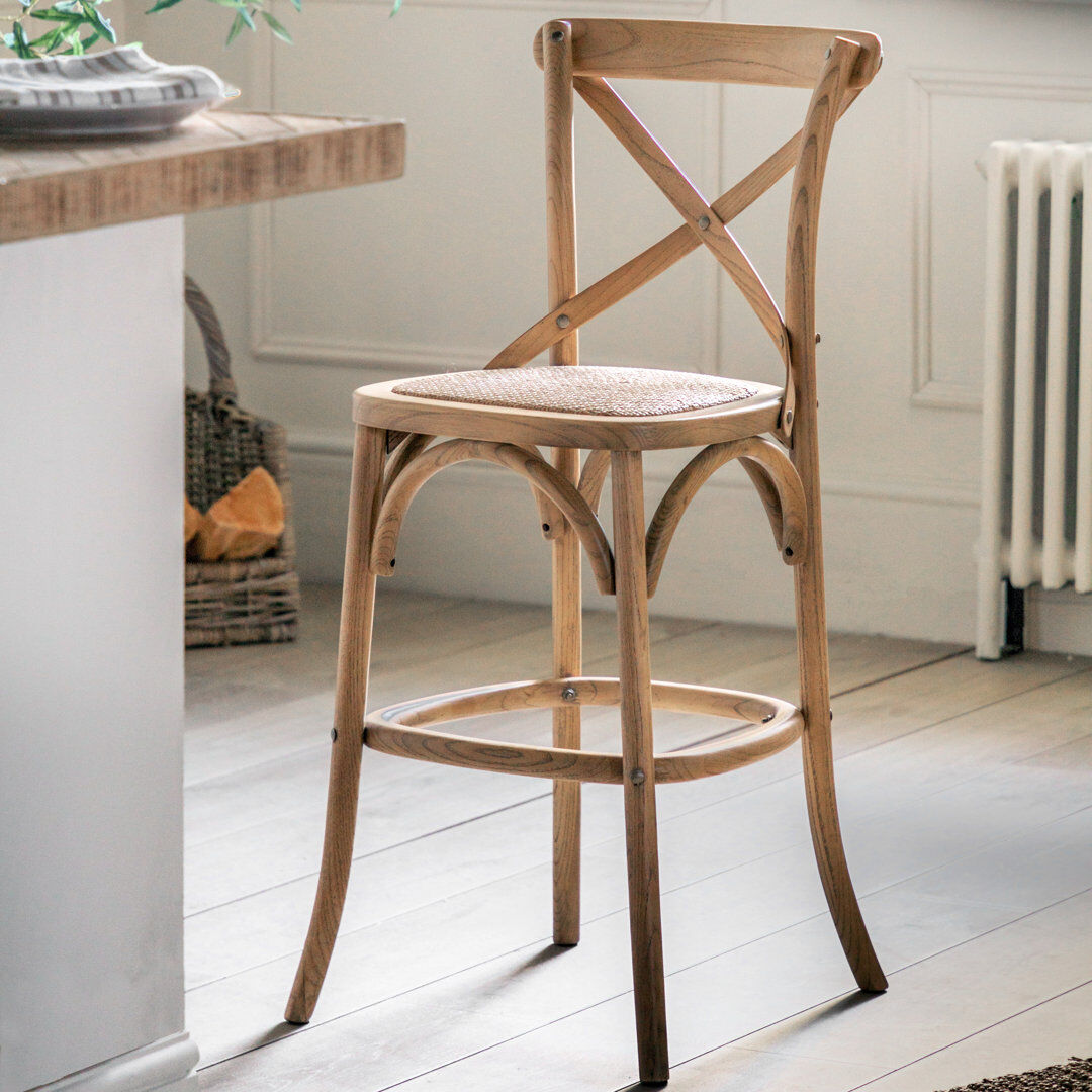 August Grove Tressa Bar Stool Natural 101cm H X 45cm W X 50cm D