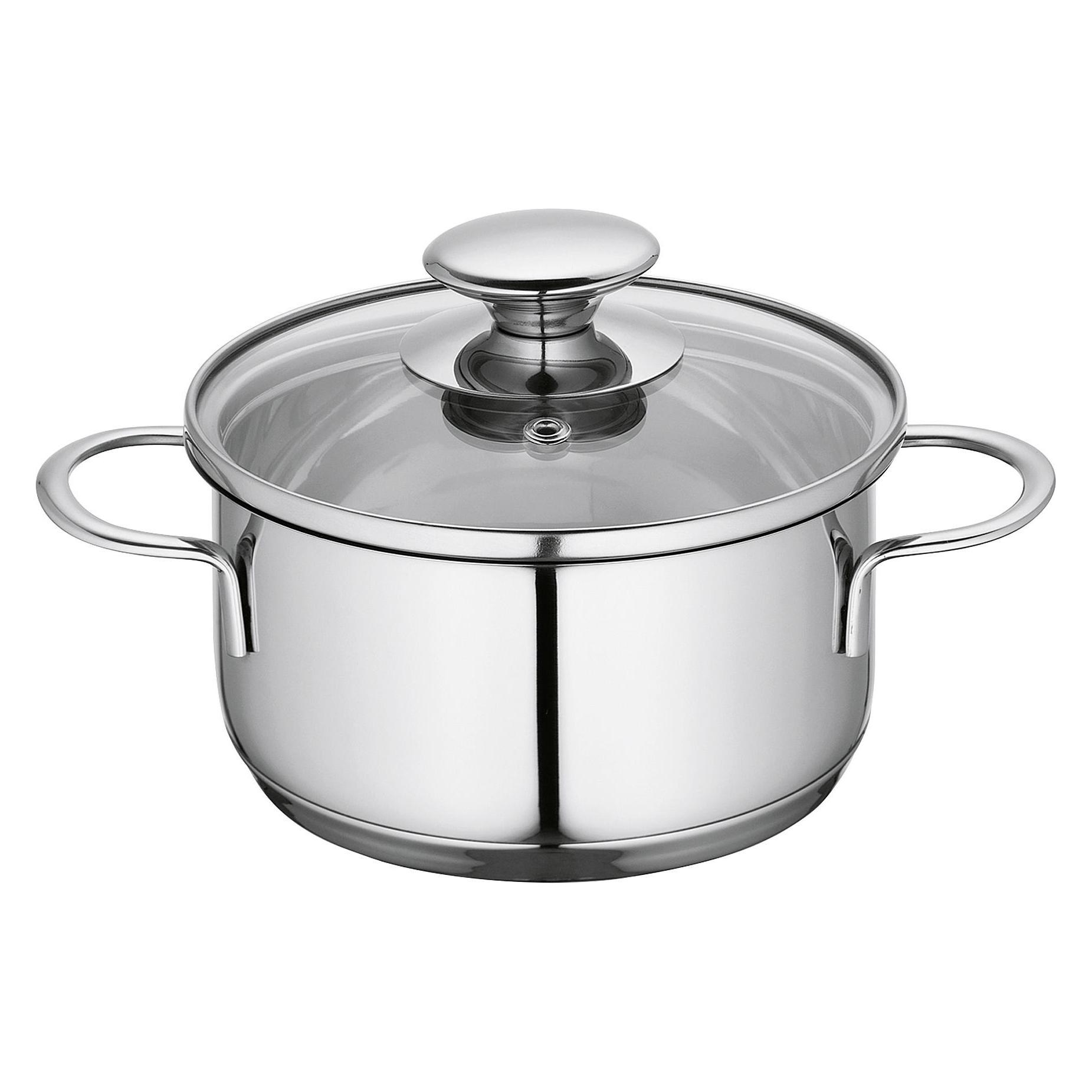 Küchenprofi Mini-Töpfchen m.Glasdeckel 14 cm, 1 Ltr. (Kochtopf, Edelstahl) (23 7070 28 14)