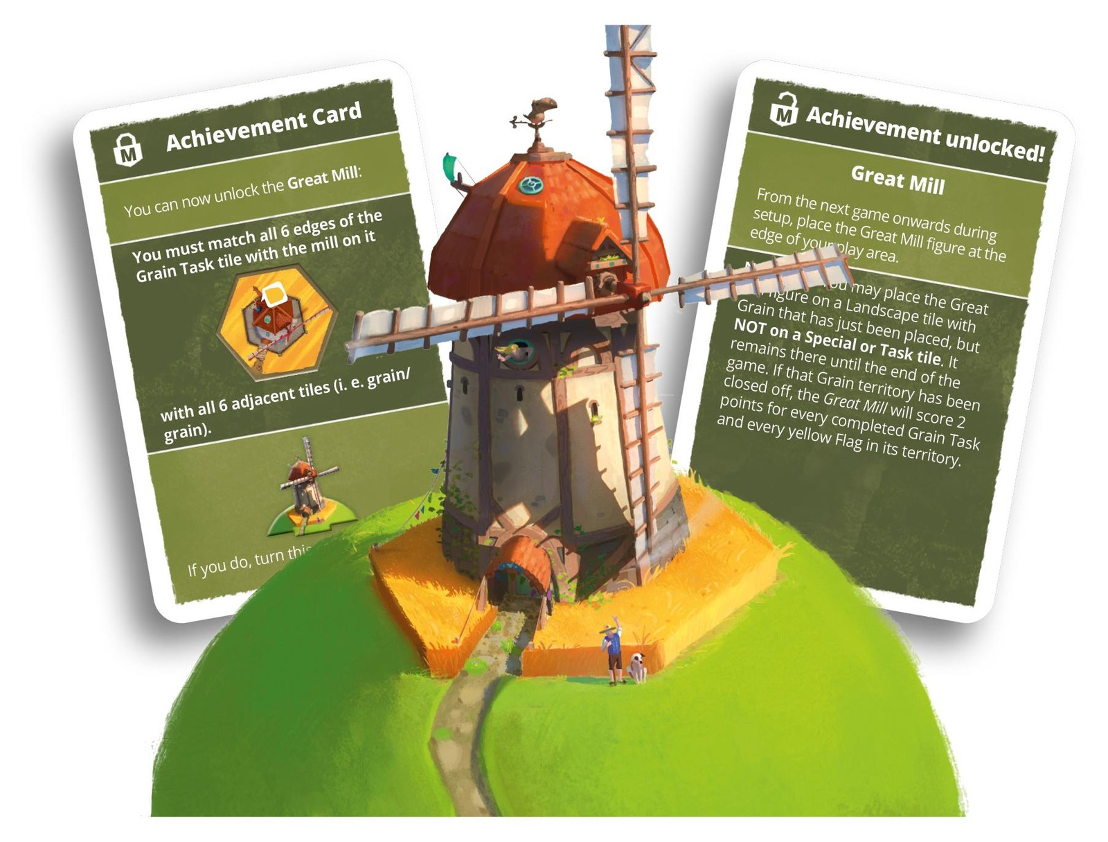Dorfromantik Grote Molen Mini-uitbreiding voor bordspellen Duitse versie van DDD Verlag Pegasus Spiele