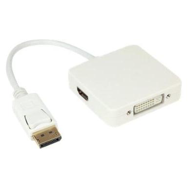 JJ Computer JOUJYE AVC 191-0.2m DP DVI-HDMI-DP 3in1 Adapter white (DisplayPort, DisplayPort, DVI, HDMI) (A 2386)