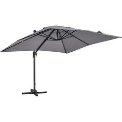 Oviala Business Ampelschirm 3×3 m neigbar, drehbar, aus Aluminium grau – Oviala