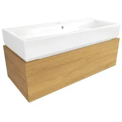SAT Feel Waschtisch mit Unterschrank 100x30x46 cm Honigeiche matt SATFEEL100DMU2