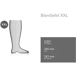 Rastal, Biergläser, XXL Riesen-Bierstiefel (2 l, 1x)
