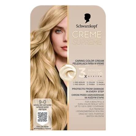 Garnier Schwarzkopf Creme Supreme Hair Color Shade 90 Natural Light Blonde (90 Natural Light Blonde) (64423707)