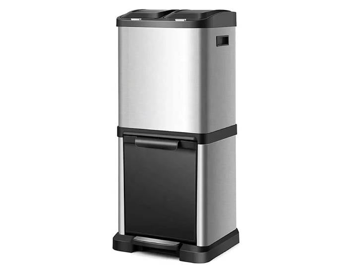 Pour luxe trois en un Design 32L grandes poubelles Classification intérieure poubelle de recyclage grande capacité pédale poubelle