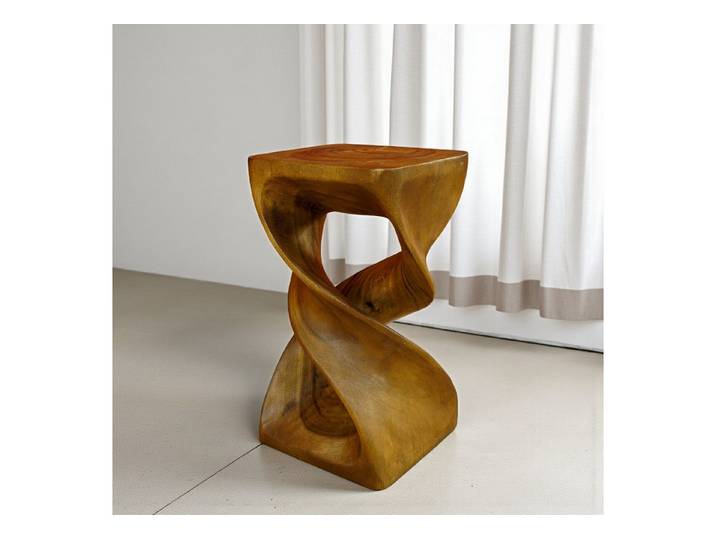 Kinaree Beistelltisch Suar Holz Beistelltisch DOUBLE TWIST, Akazie Massivholz, Naturprodukt, Handgefertigt, Unikate