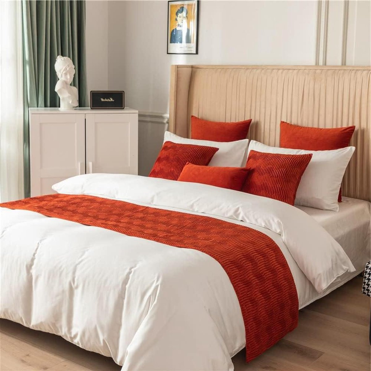 Zachte velours bedrunner voor jouw slaapkamer decoratie - 45 x 240 cm
