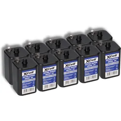 10x XCell 4R25C Blockbatterie 6V 9,5Ah – passend für Baustellenleuchten, Warnlampen & Weidezaun