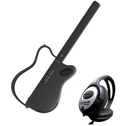 Lava Music Gitarre Genie Smart-Gitarre Schwarz mit Kopfhörer (Akustik Gitarre, Kunststoff), Gitarre, Schwarz