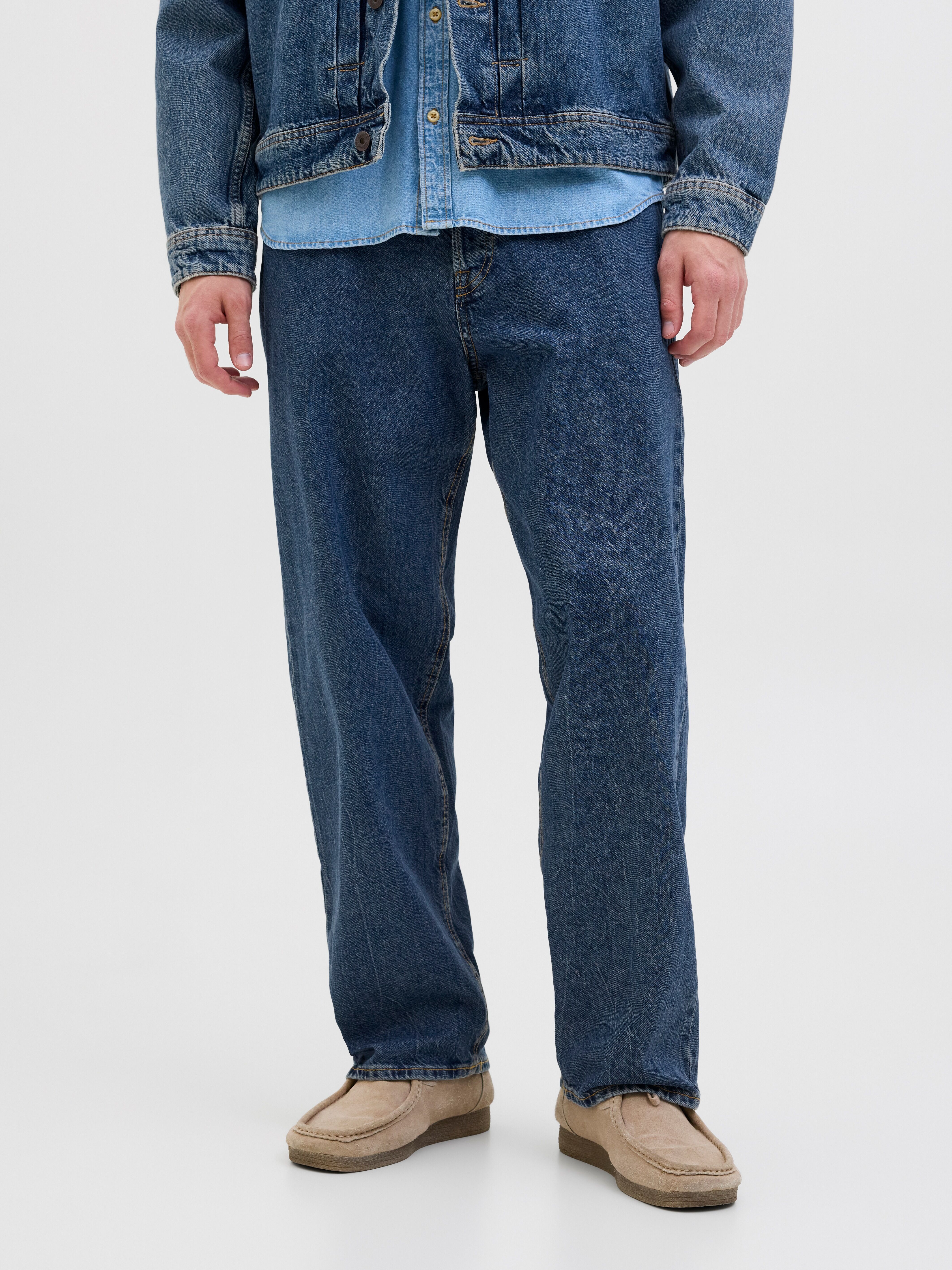 Relax-fit-Jeans JACK & JONES "JJIALEX JJORIGINAL SQ 060/738 2PK MP", Herren, Gr. 29, Länge 30, bunt (blau denim pack:sq 738), Denim/Jeans, Obermaterial: 100% Baumwolle, unifarben, lang, Jeans Relax-fit-Jeans blau denim pack:sq 738 29, Länge 30
